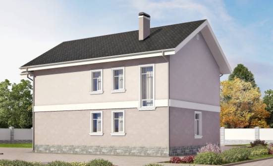 170-008-П Проект двухэтажного дома, простой загородный дом из блока Катав-Ивановск | Проекты домов от House Expert