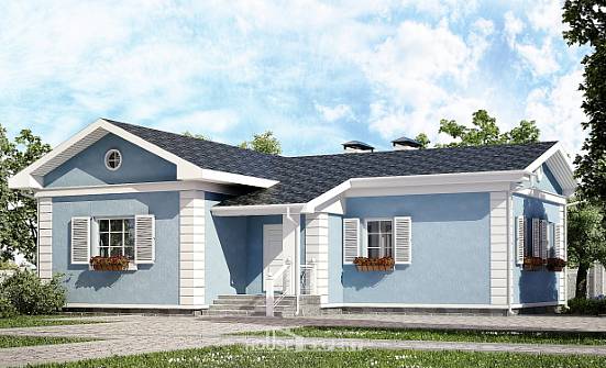 090-004-П Проект одноэтажного дома, экономичный домик из блока Касли | Проекты домов от House Expert