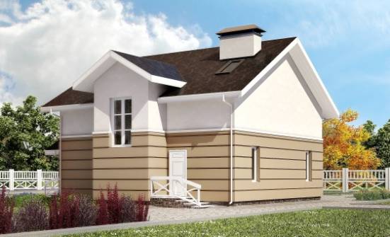 155-009-П Проект двухэтажного дома с мансардой, компактный домик из газосиликатных блоков Касли | Проекты домов от House Expert