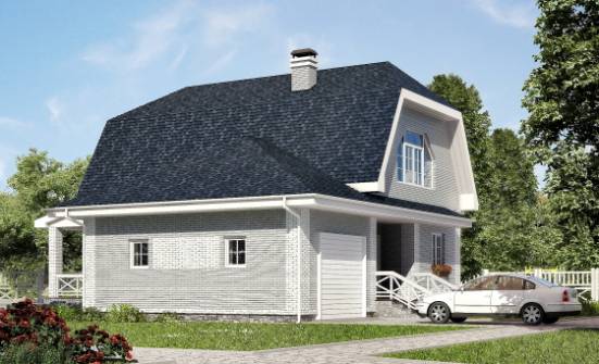 160-006-Л Проект двухэтажного дома с мансардой, гараж, простой дом из блока Усть-Катав | Проекты домов от House Expert
