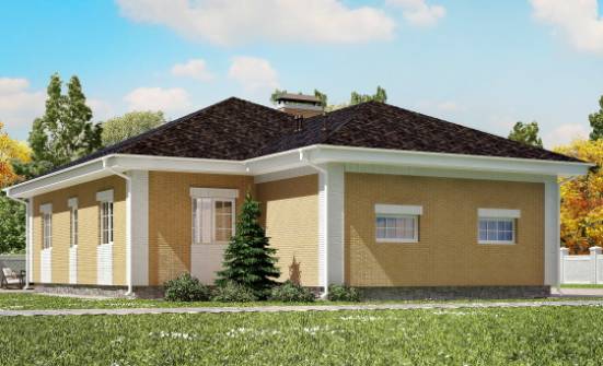 130-002-Л Проект одноэтажного дома, гараж, бюджетный домик из поризованных блоков Трёхгорный | Проекты домов от House Expert