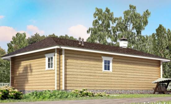 095-001-Л Проект одноэтажного дома, небольшой дом из бревен Чебаркуль | Проекты домов от House Expert