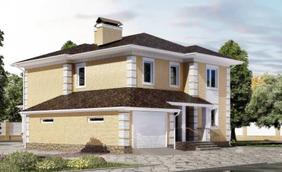 220-006-Л Проект двухэтажного дома, гараж, уютный коттедж из теплоблока Чебаркуль | Проекты домов от House Expert