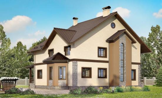 265-003-Л Проект двухэтажного дома, красивый загородный дом из твинблока Троицк | Проекты домов от House Expert