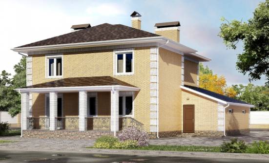 220-006-Л Проект двухэтажного дома, гараж, уютный коттедж из теплоблока Чебаркуль | Проекты домов от House Expert