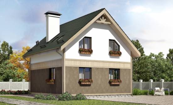 105-001-Л Проект двухэтажного дома с мансардой, небольшой загородный дом из газосиликатных блоков Снежинск | Проекты домов от House Expert