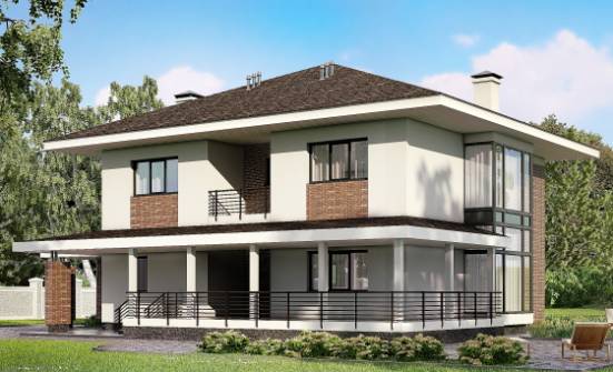 275-002-П Проект двухэтажного дома и гаражом, красивый дом из кирпича Троицк | Проекты домов от House Expert
