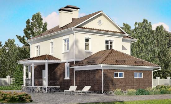 190-002-Л Проект двухэтажного дома, гараж, классический домик из бризолита Трёхгорный | Проекты домов от House Expert
