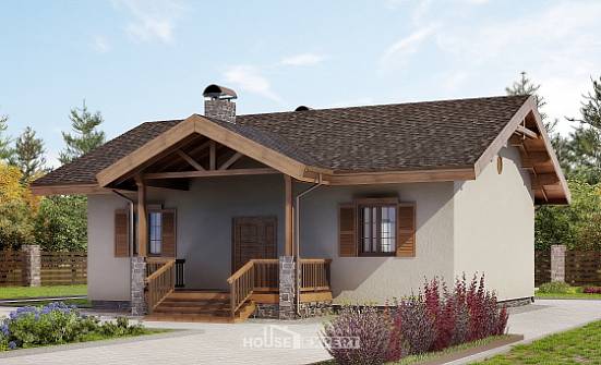 090-002-Л Проект одноэтажного дома, бюджетный домик из кирпича Куса | Проекты домов от House Expert