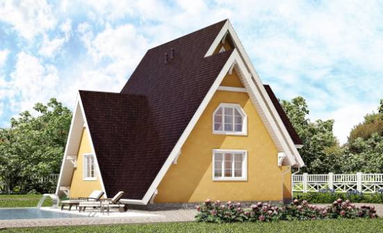 155-008-П Проект двухэтажного дома с мансардным этажом, небольшой коттедж из дерева Бакал | Проекты домов от House Expert