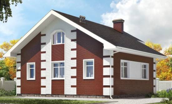 115-001-П Проект двухэтажного дома мансардой, доступный домик из газосиликатных блоков Челябинск | Проекты домов от House Expert