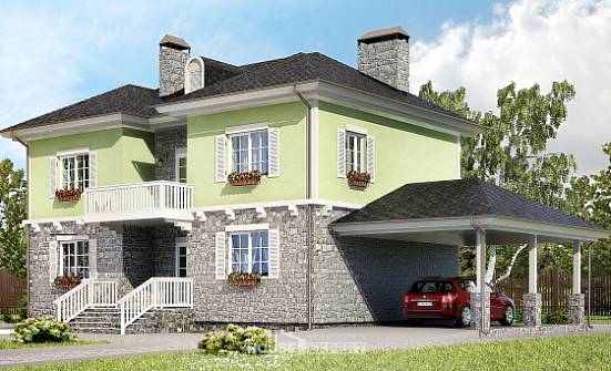 155-006-П Проект двухэтажного дома, гараж, доступный коттедж из керамзитобетонных блоков Южноуральск | Проекты домов от House Expert