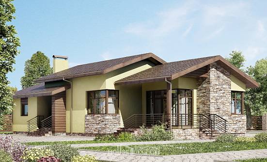 130-007-Л Проект одноэтажного дома, доступный загородный дом из керамзитобетонных блоков Касли | Проекты домов от House Expert