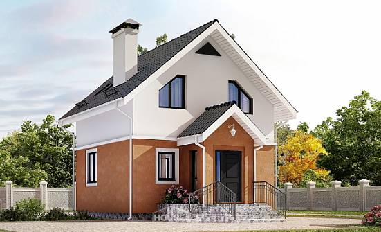 070-001-Л Проект двухэтажного дома с мансардой, крохотный домик из керамзитобетонных блоков Катав-Ивановск | Проекты домов от House Expert