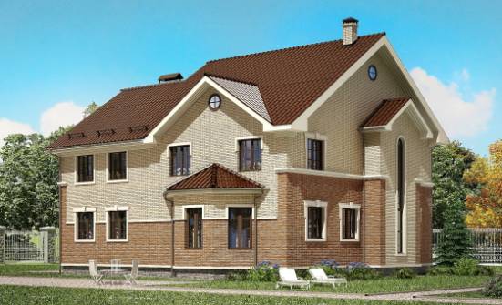 300-004-Л Проект двухэтажного дома, большой коттедж из блока Куса | Проекты домов от House Expert