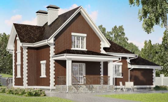 190-003-Л Проект двухэтажного дома мансардой и гаражом, средний коттедж из теплоблока Копейск | Проекты домов от House Expert