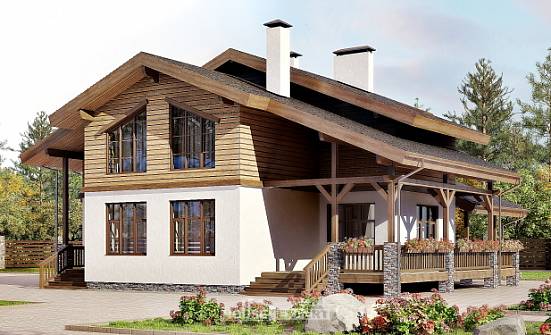 210-006-П Проект двухэтажного дома с мансардным этажом, просторный коттедж из кирпича Южноуральск | Проекты домов от House Expert