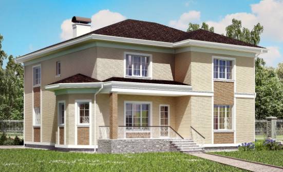 335-001-Л Проект двухэтажного дома, гараж, просторный загородный дом из кирпича Бакал | Проекты домов от House Expert