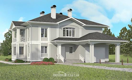 360-001-П Проект двухэтажного дома и гаражом, красивый коттедж из кирпича Касли | Проекты домов от House Expert