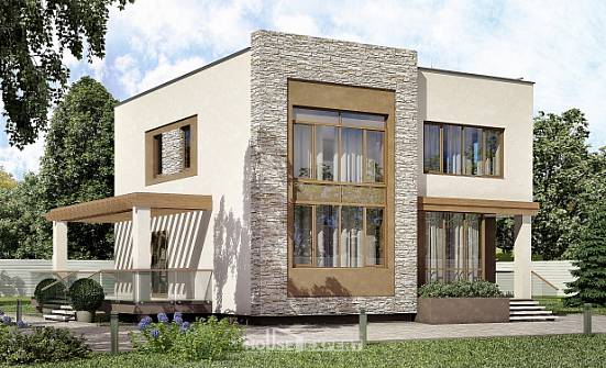 185-001-П Проект двухэтажного дома, уютный загородный дом из блока Бакал | Проекты домов от House Expert