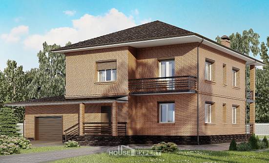 245-003-Л Проект двухэтажного дома и гаражом, простой дом из кирпича Еманжелинск | Проекты домов от House Expert