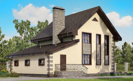 160-004-П Проект двухэтажного дома, гараж, классический загородный дом из газобетона Сим | Проекты домов от House Expert