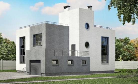 255-001-П Проект двухэтажного дома, гараж, современный домик из керамзитобетонных блоков Карталы | Проекты домов от House Expert