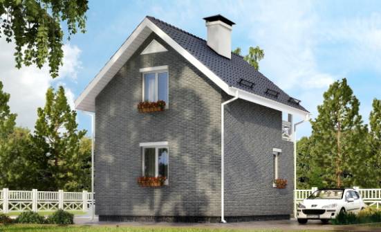 045-001-П Проект двухэтажного дома мансардой, экономичный домик из твинблока Златоуст | Проекты домов от House Expert