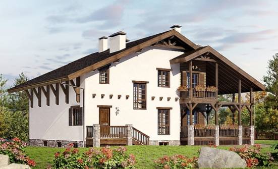 400-004-П Проект трехэтажного дома с мансардой и гаражом, красивый коттедж из кирпича Верхний Уфалей | Проекты домов от House Expert