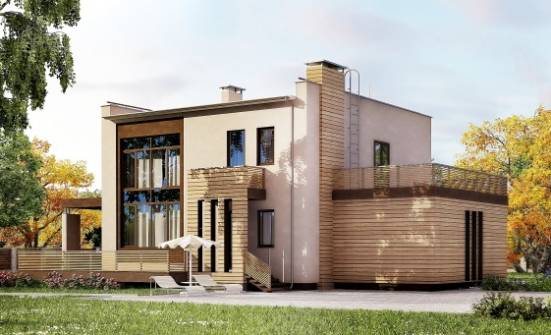 220-003-Л Проект двухэтажного дома, гараж, современный дом из поризованных блоков Южноуральск | Проекты домов от House Expert
