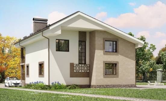 210-003-П Проект двухэтажного дома с мансардой, простой домик из пеноблока Трёхгорный | Проекты домов от House Expert