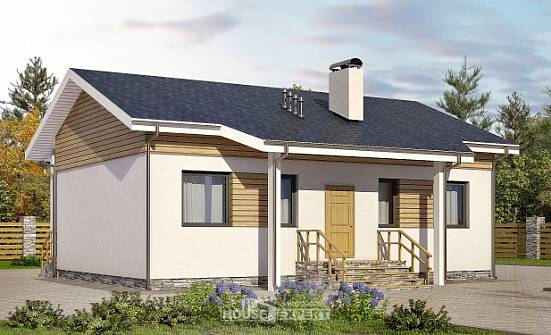 080-004-П Проект одноэтажного дома, махонький загородный дом из пеноблока Южноуральск | Проекты домов от House Expert
