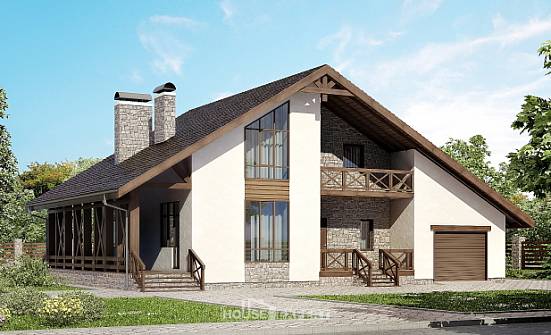 265-001-П Проект двухэтажного дома мансардой и гаражом, классический загородный дом из керамзитобетонных блоков Сатка | Проекты домов от House Expert