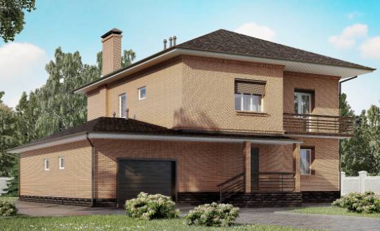 245-003-Л Проект двухэтажного дома и гаражом, простой дом из кирпича Еманжелинск | Проекты домов от House Expert