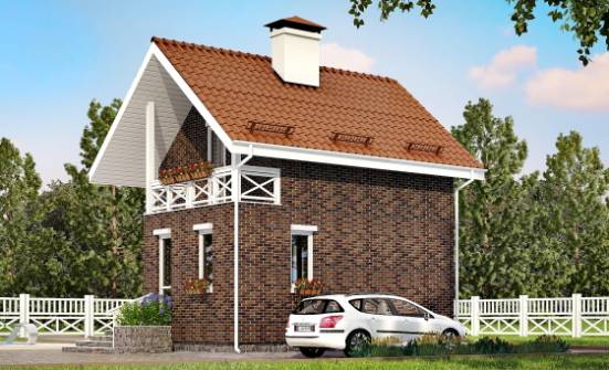 045-001-Л Проект двухэтажного дома мансардой, махонький загородный дом из арболита Златоуст | Проекты домов от House Expert
