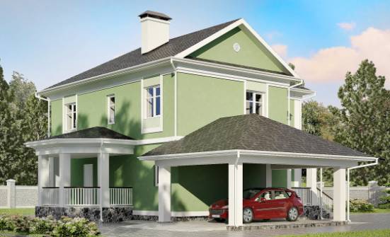 170-001-Л Проект двухэтажного дома, гараж, бюджетный домик из поризованных блоков Катав-Ивановск | Проекты домов от House Expert