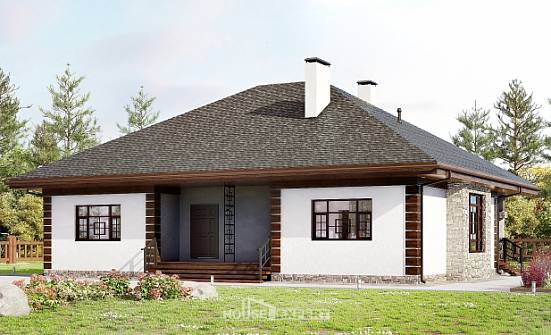 135-003-П Проект одноэтажного дома, простой загородный дом из пеноблока Челябинск | Проекты домов от House Expert