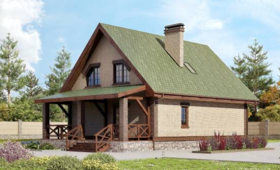160-011-П Проект двухэтажного дома мансардой, бюджетный загородный дом из теплоблока Троицк | Проекты домов от House Expert