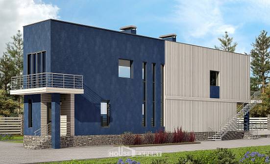 100-003-П Проект двухэтажного дома, бюджетный загородный дом из бризолита Копейск | Проекты домов от House Expert
