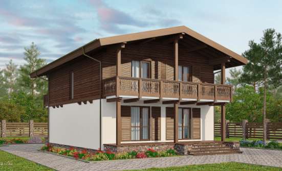 150-016-Л Проект двухэтажного дома мансардой, красивый загородный дом из блока Челябинск | Проекты домов от House Expert