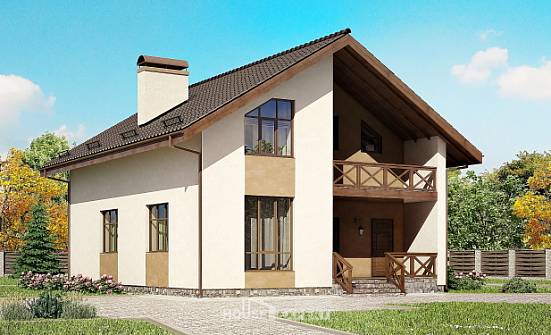 170-002-П Проект двухэтажного дома мансардный этаж, небольшой загородный дом из газобетона Катав-Ивановск | Проекты домов от House Expert