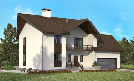 300-002-П Проект двухэтажного дома мансардой, гараж, большой дом из пеноблока Чебаркуль | Проекты домов от House Expert