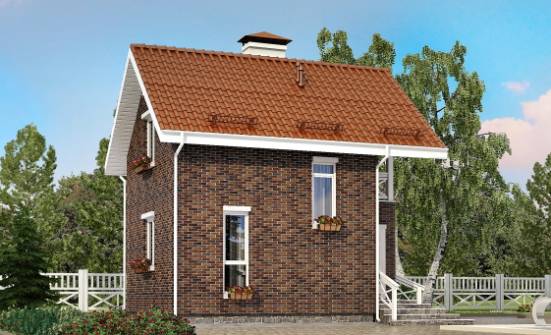 045-001-Л Проект двухэтажного дома мансардой, махонький загородный дом из арболита Златоуст | Проекты домов от House Expert