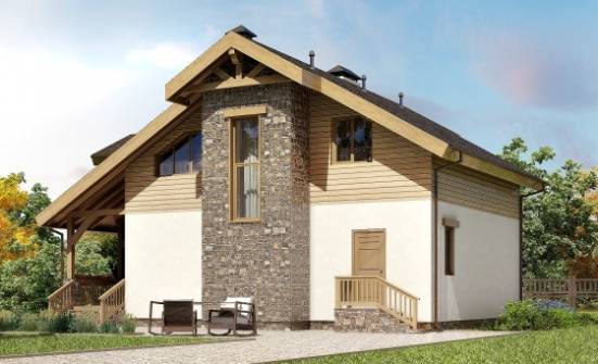 150-004-П Проект двухэтажного дома мансардой, небольшой домик из поризованных блоков Златоуст | Проекты домов от House Expert