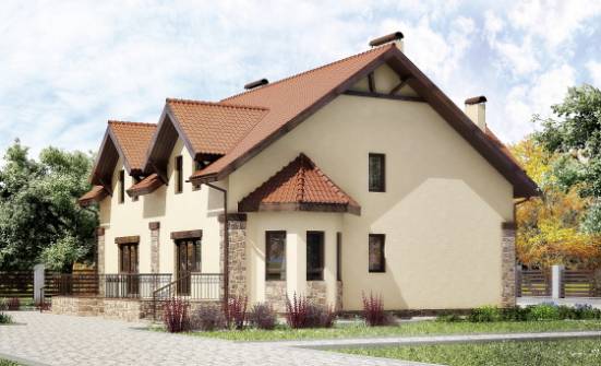 240-001-П Проект двухэтажного дома с мансардой, уютный домик из теплоблока Усть-Катав | Проекты домов от House Expert