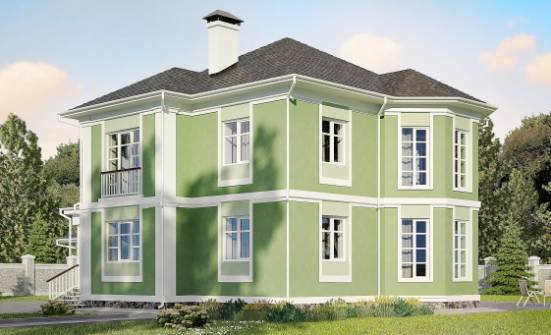 170-001-Л Проект двухэтажного дома, гараж, бюджетный домик из поризованных блоков Катав-Ивановск | Проекты домов от House Expert