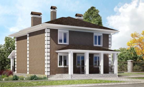 185-002-П Проект двухэтажного дома, современный загородный дом из газосиликатных блоков Магнитогорск | Проекты домов от House Expert