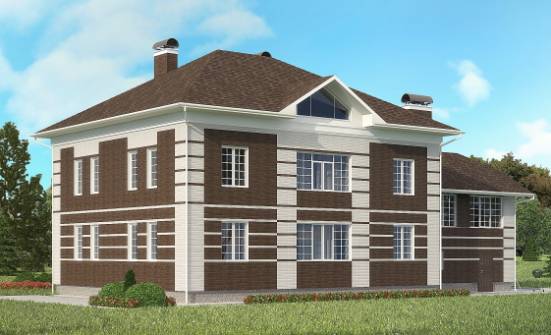 505-002-Л Проект трехэтажного дома и гаражом, уютный загородный дом из кирпича Чебаркуль | Проекты домов от House Expert
