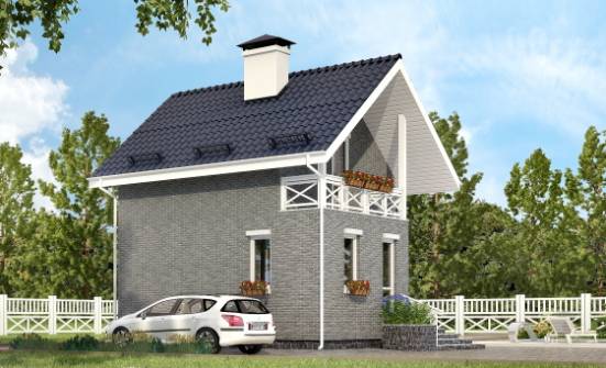045-001-П Проект двухэтажного дома мансардой, экономичный домик из твинблока Златоуст | Проекты домов от House Expert