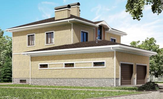 350-002-Л Проект трехэтажного дома, гараж, красивый домик из кирпича Снежинск | Проекты домов от House Expert